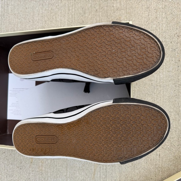 Coach Foster Signature C Black Leather High-Tops - Picture 6 of 10